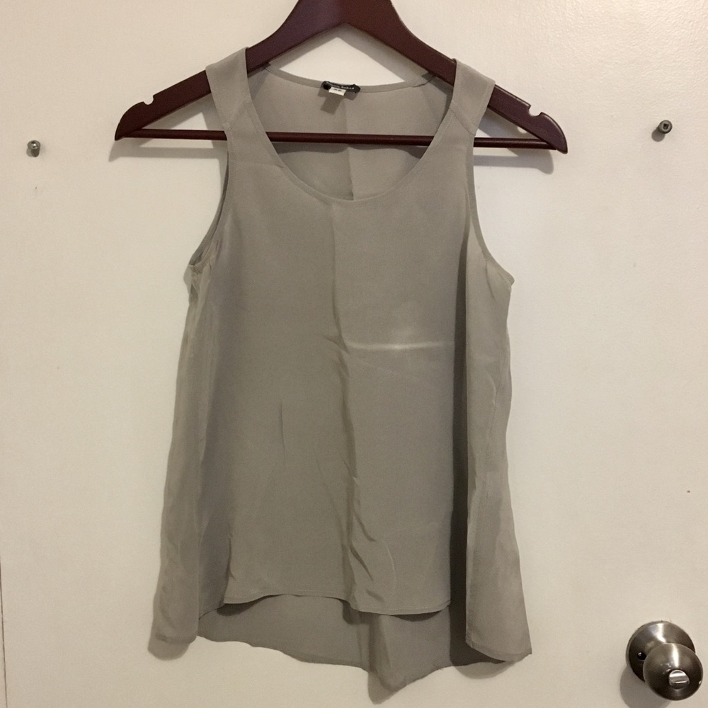 Grey 100% silk top